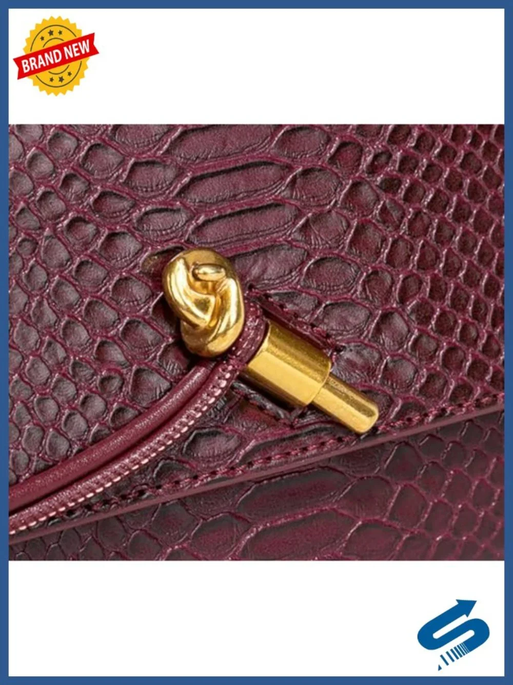 Leather Clutch Bag Crocodile Print Crossbody Shoulder Tote Evening Handbag